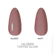 Load image into Gallery viewer, HG0809 – Toffee Glow Hard Gel – 30ml | Professional Toffee Pink Hard Gel Overlay | Vegan & Cruelty-Free Nail Builder Gel