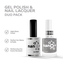 تحميل الصورة إلى عارض المعرض، P2599 – Graphite Galaxy Duo Pack – TPO & HEMA Free Gel Polish & Nail Lacquer (15ml each) | Long-Lasting, High-Gloss Nail Polish Set