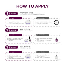 تحميل الصورة إلى عارض المعرض، P2621 – Amethyst Twilight Duo Pack – TPO & HEMA Free Gel Polish & Nail Lacquer (15ml each) | Long-Lasting, High-Gloss Nail Polish Set