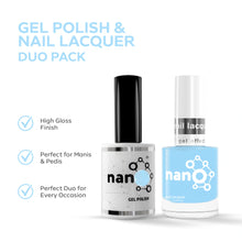 Load image into Gallery viewer, P2660 – Serene Sky Duo Pack – TPO & HEMA Free Gel Polish & Nail Lacquer (15ml each) | Long-Lasting, High-Gloss Nail Polish Set