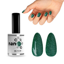 Load image into Gallery viewer, N3021 – Am I Naughty Gel Polish – 15ml | Long-Lasting, High Gloss Emerald Green Glitter Nail Polish Gel