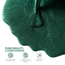 Load image into Gallery viewer, N3021 – Am I Naughty Gel Polish – 15ml | Long-Lasting, High Gloss Emerald Green Glitter Nail Polish Gel