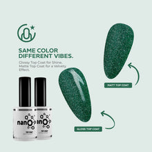 Load image into Gallery viewer, N3021 – Am I Naughty Gel Polish – 15ml | Long-Lasting, High Gloss Emerald Green Glitter Nail Polish Gel