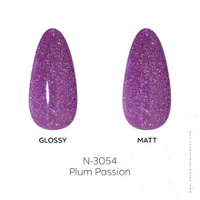 Load image into Gallery viewer, N3054 – Plum Passion Gel Polish – 15ml | Long-Lasting, High Gloss Glitter Purple Nail Polish Gel