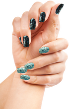 Load image into Gallery viewer, Deep Ocean Glitter Foil Powder – 0.8g | Blue-Green Foil Nail Powder | Holographic Glitter Effect | Luxe Foil Nail Powder