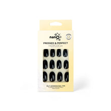 تحميل الصورة إلى عارض المعرض، Nano® Onyx Shine Pressed on Nails - 24pcs Self-Adhesive | Jet Black Gloss Finish, Glossy Black Fake Nails Set
