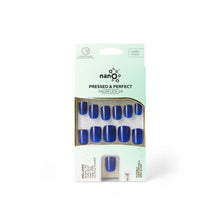 تحميل الصورة إلى عارض المعرض، Nano® Royal Sapphire Pressed on Nails - 24pcs with Glue | Instant Gel-Like Shine, Deep Blue Glossy Fake Nails Set
