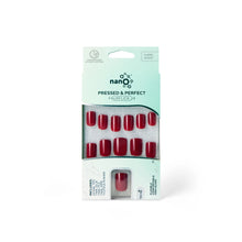 Load image into Gallery viewer, Nano® Ruby Desire Pressed on Nails - 24pcs with Glue | Instant Gel-Like Shine, Deep Red Glossy Fake Nails Set