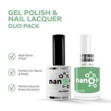 تحميل الصورة إلى عارض المعرض، P2554 – Minty Fresh Duo Pack – TPO &amp; HEMA Free Gel Polish &amp; Nail Lacquer (15ml each) | Long-Lasting, High-Gloss Nail Polish Set