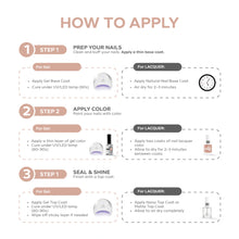 تحميل الصورة إلى عارض المعرض، P2565 – Peachy Shine Duo Pack – TPO &amp; HEMA Free Gel Polish &amp; Nail Lacquer (15ml each) | Long-Lasting, High-Gloss Nail Polish Set