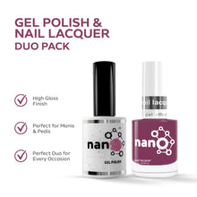 تحميل الصورة إلى عارض المعرض، P2620 – Plum Indulgence Duo Pack – TPO &amp; HEMA Free Gel Polish &amp; Nail Lacquer (15ml each) | Long-Lasting, High-Gloss Nail Polish Set