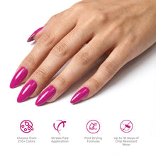 Load image into Gallery viewer, P2628 – Vivid Magenta Duo Pack – TPO &amp; HEMA Free Gel Polish &amp; Nail Lacquer (15ml each) | Long-Lasting, High-Gloss Nail Polish Set