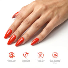 Load image into Gallery viewer, P2629 – Red Inferno Duo Pack – TPO &amp; HEMA Free Gel Polish &amp; Nail Lacquer (15ml each) | Long-Lasting, High-Gloss Nail Polish Set