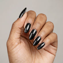 Load image into Gallery viewer, N 2633 – Nightfall Nebula Gel Polish – 15 ml | Long‑Lasting, High‑Gloss Deep Black Glitter Nail Polish Gel