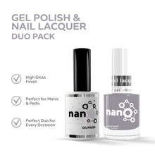 تحميل الصورة إلى عارض المعرض، P2634 – Soft Pewter Duo Pack – TPO &amp; HEMA Free Gel Polish &amp; Nail Lacquer (15ml each) | Long-Lasting, High-Gloss Nail Polish Set