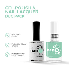Load image into Gallery viewer, P2657 – Seafoam Blue Duo Pack – TPO &amp; HEMA Free Gel Polish &amp; Nail Lacquer (15ml each) | Long-Lasting, High-Gloss Nail Polish Set