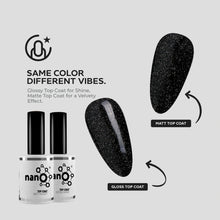 Load image into Gallery viewer, N3020 – I am High Already Gel Polish – 15 ml | Long-Lasting, High Gloss Black Glitter Nail Polish Gel