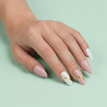 Load image into Gallery viewer, Nano® Blush Marble Luxe Pressed on Nails - 24pcs with Glue | Pink &amp; White Marble Design Glossy Fake Nails Set