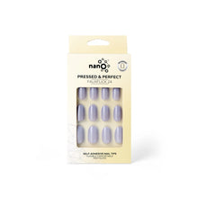 تحميل الصورة إلى عارض المعرض، Nano® Lilac Mist Pressed on Nails - 24pcs Self-Adhesive | Soft Grey-Lilac Fake Nails Set