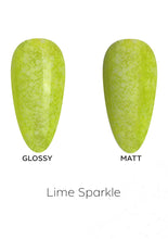 Load image into Gallery viewer, Lime Sparkle Rubber Base Coat 15ml
